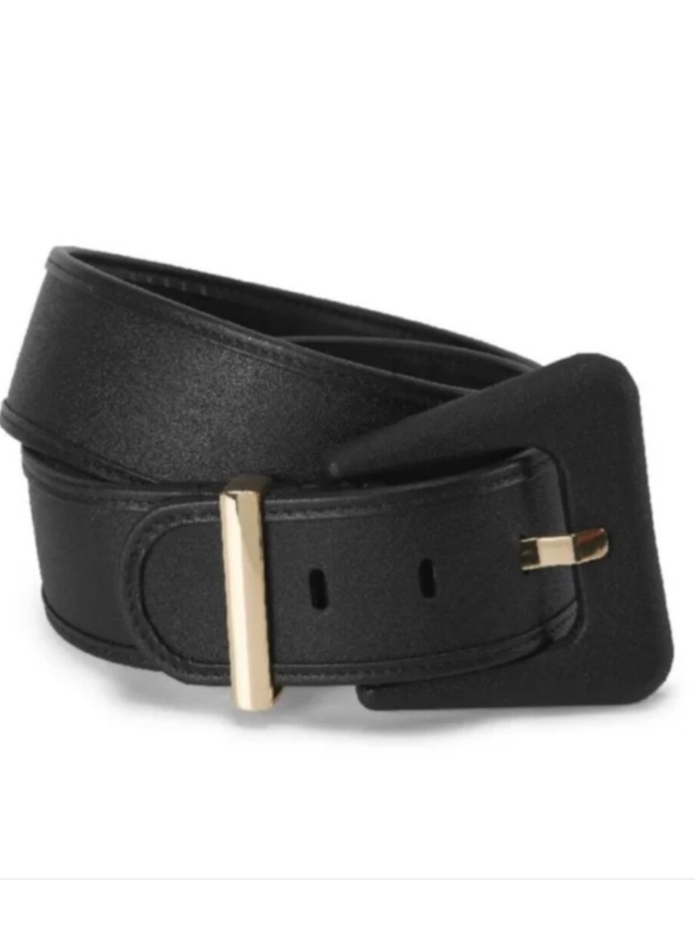 CAbi Black Wide Belt with Gold-Tone Buckle